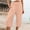 A01_Pink, variant on Womens Cotton Linen Capris Elastic High Waisted Plus Size Solid Color Cargo Pants Casual Straight Leg Button Pocket Trousers