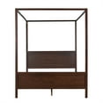 thumbnail image 4 of Queen Size Canopy Platform Bed 4-Poster Canopy Bed Frame with Headboard and Footboard, Wood Slats Support/ No Box Spring Needed/ Easy Assembly, Espresso, 4 of 7