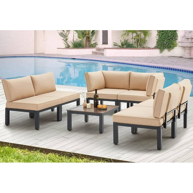 Metal frame patio sectional sale