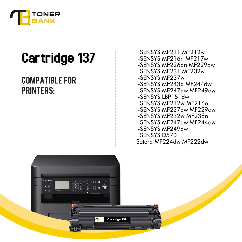 CRG 137 Toner Cartidge Compatible for Canon 137 Cartidge 137 i-SENSYS  MF232w MF236n MF244dw MF247dw D570 MF211 MF212w MF216n MF217w MF226dn  (Black 2-PACK)