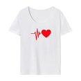 thumbnail image 1 of Camiseta de verano para mujer, camiseta informal suave con cuello redondo para uso diario, regalo para mujer S, 1 of 7