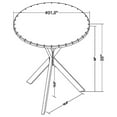 thumbnail image 5 of 36 Inch Bar Table- Metal Top- Hammered Nails- Intersected Base- Silver, 5 of 8
