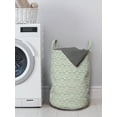 thumbnail image 3 of Vintage Laundry Bag, Rhythmic Print of Flower Nostalgic Elements Damask Style Illustration, Basket with Handles Drawstring Closure for Laundromats, 13" x 19", Dark Sea Green Champagne, by Ambesonne, 3 of 4