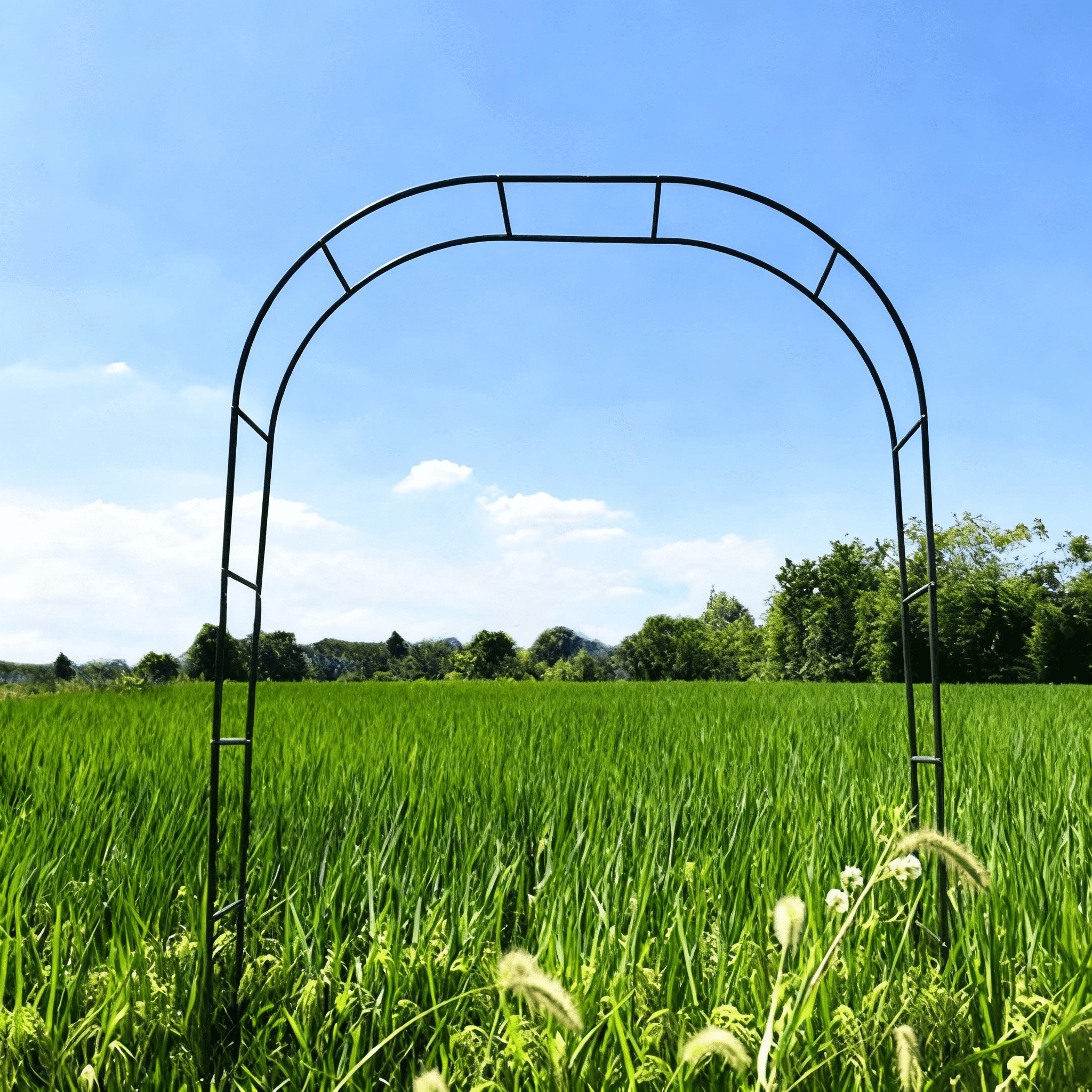 Metal Garden Arch Trellis,Adjustable Arbor Trellis for Climbing Plants Support, 7'8"H x 4'5"W