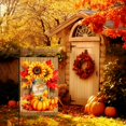 thumbnail image 4 of Thanksgiving Garden Flags Fall Pumpkin Printing Garden Flag Welcome Autmn Yard Flag for Outside Sunflower Mason Jar Pattern Double Side Floral House Flag Decor Standard Size 12×18 Inch, 4 of 6