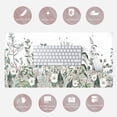 thumbnail image 6 of Green Desk Mat Weed Flower White Mouse Pad XXL 31.5x15.7 in Desk Decor Office Accessories XL Mouse Mat Home for Women Pad, with Stitched Edges Non-Slip Laptop Computer Keyboard Mousep, 6 of 6