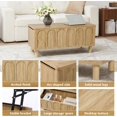 thumbnail image 5 of Lift Top Coffee Table with Arched Finish, Modern Coffee Table with Lifting Tabletop & Hidden Storage, Wood Center Table for Living Room,Convenient for Dining, Gaming or Working (Natural), 5 of 18