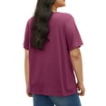 thumbnail image 4 of Fantaslook Plus Size Blouses for Women Pleated Button Short Sleeve Shirts Casual V Neck Tunic Tops, 4 of 9