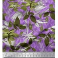 thumbnail image 1 of Soimoi Purple polyester Crepe Fabric Artistic Leaves Print Fabric by the Yard 42 Inch Wide, 1 of 1