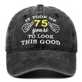 thumbnail image 2 of Washed Embroidered Baseball Cap Style Sun Hat For Men Women Outdoor Sports Casual Birthday, 2 of 3