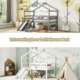 thumbnail image 2 of Bellemave Twin Size Low Loft House Bed Frame with Slide and Ladder House Bed With Roof and Guardrails Junior Loft Bed Solid Wood Bed, No Box Spring Needed, Gray, 2 of 10