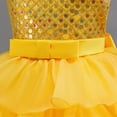 thumbnail image 6 of XEGLSBU Dresses for Girls 5-6 Girls Sequin off Shoulder Party Dress Tiered Short Tutu Skirt For Yellow Size 7-8 Years, 6 of 8