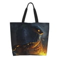 thumbnail image 1 of Fotbe Glowing Snake Dark Forest Bolsa Tote Estética de Lona con Estampado para Mujer - Bolsa Reutilizable de Hombro Casual para Vacaciones, Compras, Trabajo y Gimnasio, 1 of 8