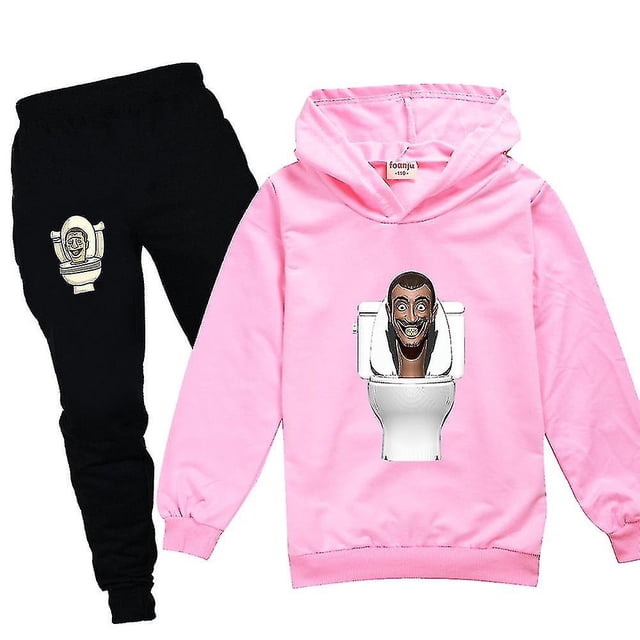Sudadera con capucha Skibidi para niños y niñas, ropa de Skibiditoilet, sudaderas con capucha, pantalones, conjuntos de 2 uds., disfraz bonito para niños, chándal para niños