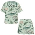 thumbnail image 3 of Beach Seashell Starfish Pajama Set for Women 2 Piece Sleepwear Loungewear Short Sleeve, 3 of 7