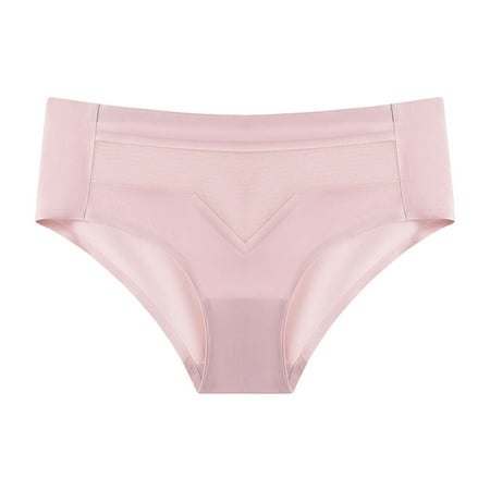 BYHONG Mid Waist Quick Drying Ice Silk Panties Thin Non Marking Ice Silk Underwear Womens Ice Silk Panties Womens Panties Red XL