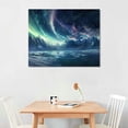 thumbnail image 2 of Aurora Borealis Canvas Wall Art Printmaking Painting Living Room Children's Room Bedroom Office Wall Decoration Landscape Photo Frame Decoration Hanging Canvas Painting, 2 of 6