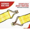 thumbnail image 3 of (4 Pack) 2 Inch x 30 FT Yellow Ratchet Strap with J Hooks - 10,000 Lbs Breaking Strength - Heavy Duty Tie Down Cargo Truck Straps with Wire Hooks for Flatbed, Truck, Trailers Pickup, 3 of 19