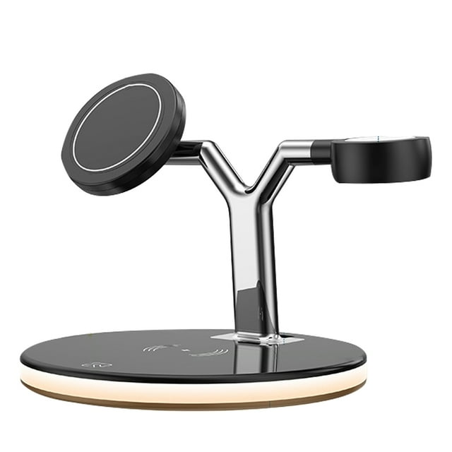 Estación de carga inalámbrica magnética, base de carga rápida 3 en 1 compatible con iPhone 12/13, Pro, Pro Max, Mini, iWatch 7/6/SE/5/4/3/2, AirPods 2/ Pro Zhivalor 223201-2