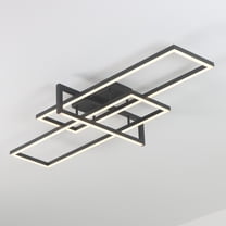 47.2 in. 3 Light Black Modern Integrated LED Semi-Flush Mount for Living Room Bedroom Kitchen Island