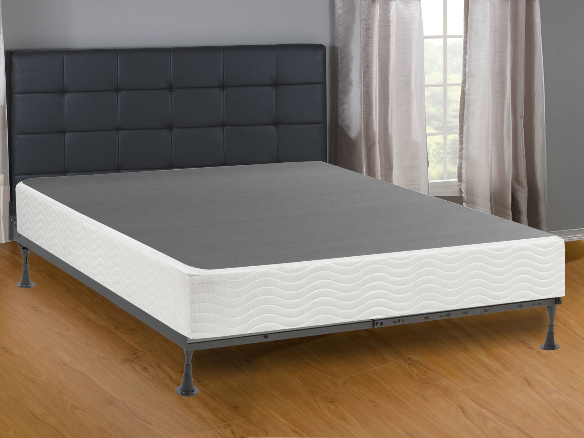 WAYTON, Twin Size 74" x 38" Metal Box Spring with 6 Support Legs