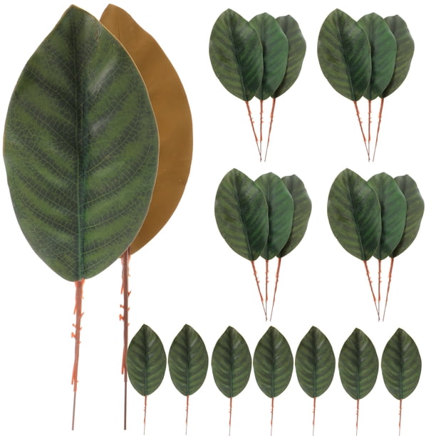 30 piezas de hojas artificiales hojas de magnolia falsas hojas decorativas de arreglo de flores decorativas