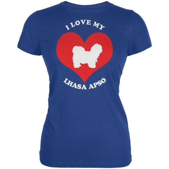 Valentines I Love My Lhasa Apso Royal Juniors Soft T-Shirt - 2X-Large