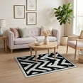 thumbnail image 3 of ODIKA Zebra Diagonal Print Striped Abstract Border Bold Inspired Motif Stain Resistant Low Profile for Dorm Room, Small Living Apartment, 3 of 7