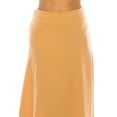 thumbnail image 5 of Women's Casual Solid Flare A-line Long Skirt with Elastic Waistband, 5 of 6