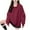 Wine, variant on Womens Casual Comfy Loose Blouses Sweatshirts Fashionable Women's Long-sleeved Solid Color Round Neck Pullover Loose And Casual Sweatshirt