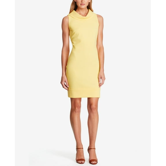 AMERICAN LIVING $79 Womens New 1695 Yellow Textured Sheath Dress 4 Petites B B