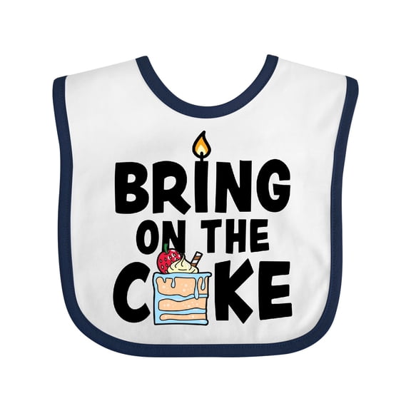 Inktastic Bring on the Cake with Cake Slice Replacing a Boys or Girls Baby Bib