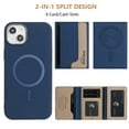 thumbnail image 4 of Allytechgroup Case for Apple iPhone 14, 2-in-1 Detachable Card Holder Magnetic RFID Blocking Wallet Shell [Compatible with MagSafe] Stand PU Leather Cover with Credit Card Slots/Cash Slots, Darkblue, 4 of 13