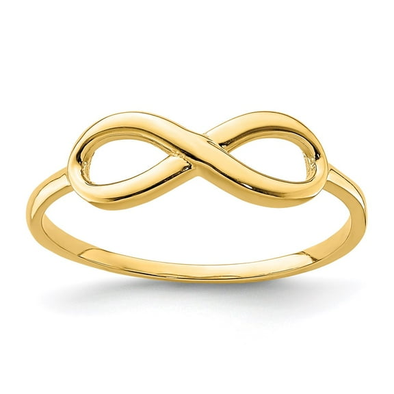 Real 14kt Yellow Gold Infinity Ring Size: 7; for Adults and Teens; for Women and Men
