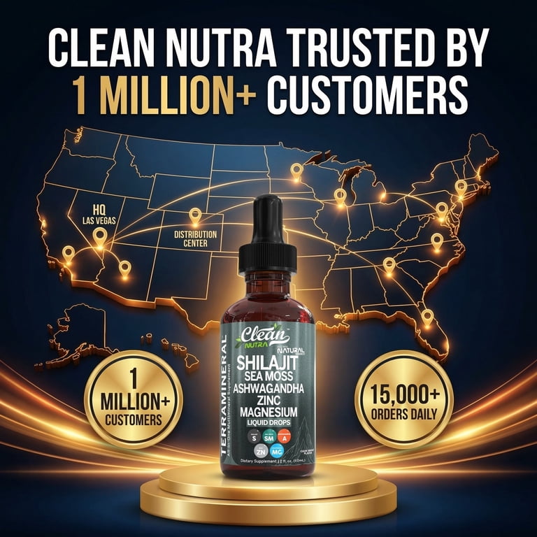 Clean Nutra Terra Mineral Shilajit Liquid Drops with Sea Moss