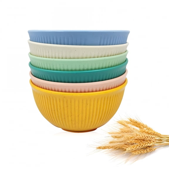 ACDANC 6PCS 4.5 OZ Wheat Straw Small Dessert Bowls,Stacked Pinch Bowls,Bamboo Fiber Mini Prep Bowls,Unbreakable Dipping Saucers for Side Dishes,Seasoning,Snack,Appetizer (Multicolor)