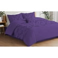 thumbnail image 3 of 5 Piece New Half Pinch Pleated Pattern Comforter Set, 800 TC, 100% Egyptian Cotton, King/California King Size Purple Solid, 3 of 6