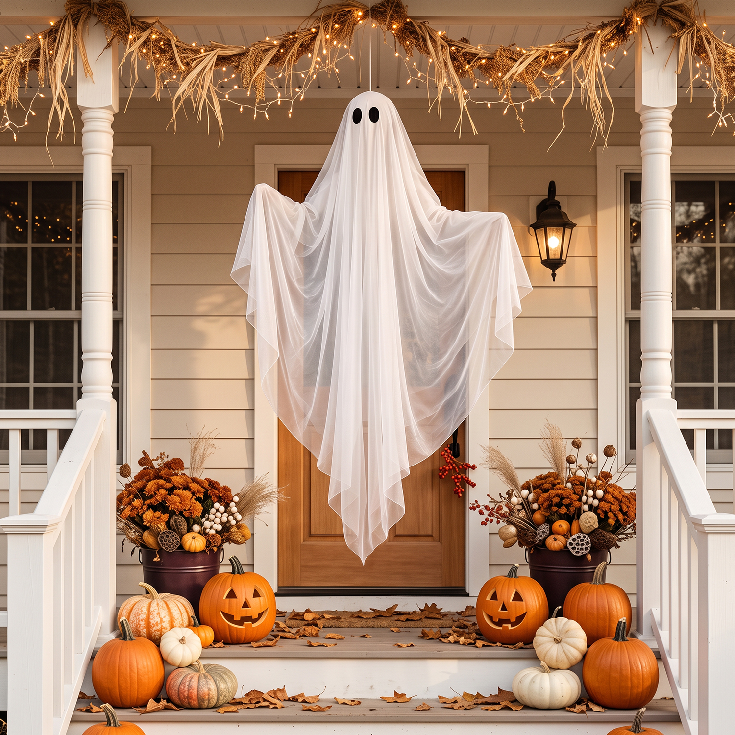 Ayieyill 47" Light-Up Hanging Ghost Halloween Decoration photo 5