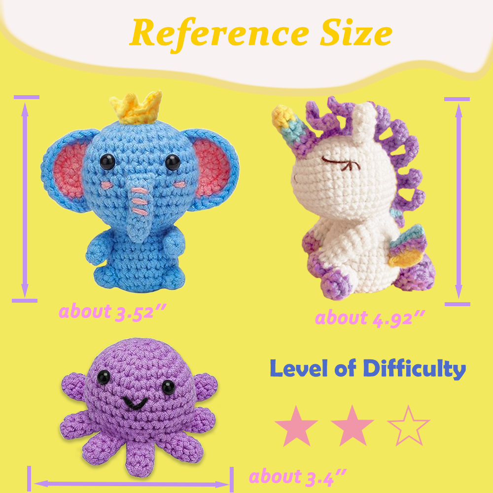 Yarniss Beginner Crochet Kit with 3 Animal Patterns photo 5