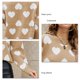 thumbnail image 5 of Lindo suéter de punto de corazón de manga larga con cuello redondo y estampado de corazón dulce suéter para mujer Caqui XL, 5 of 6