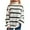White, variant on Women's Autumn/Winter Ribbed Turtleneck Sweater: Horizontal Stripes & Oversized Fit for Warmth