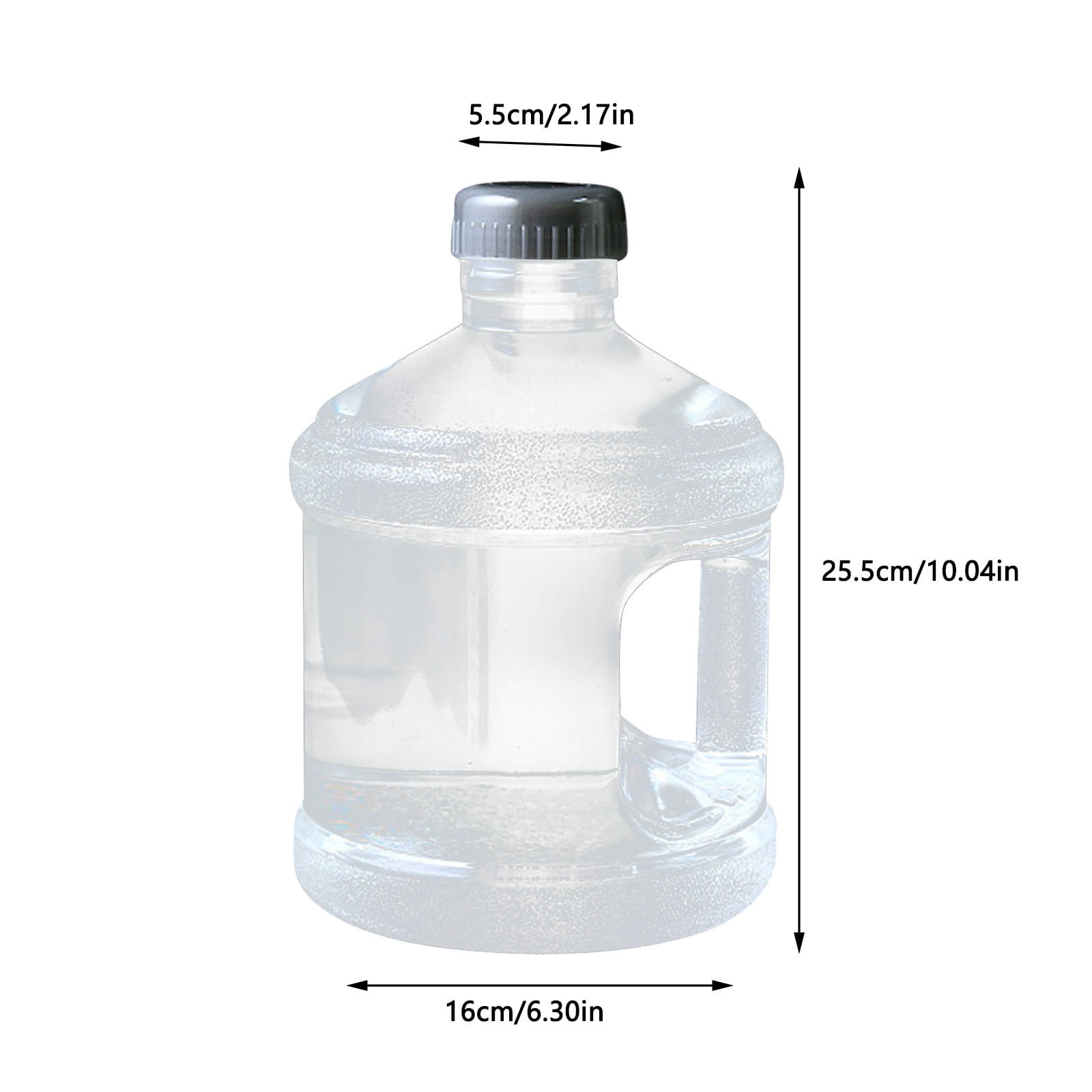 0.8/1.3 Gallon Water Jug with Handle - Portable Big Water Bottle for Sports & Camping - Transparent BPA-Free Container with Leakproof Cover (101/170oz)