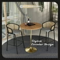 thumbnail image 5 of LeisureMod 36" Round Bar Height Dining Table with MDF Top Pub Table and Gold Stainless Steel Pedestal Base for Modern Kitchen and Dining Room Verve Collection in Cognac Brown, 5 of 7