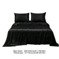 thumbnail image 3 of SPOORYYO Soft Solid Matte Satin Polyester Bed Sheet with Pillowcases - Full Size, 3 of 6