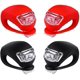 thumbnail image 1 of Juego de luces LED para bicicleta delanteras y traseras de silicona: faro y luz trasera para bicicleta, carretera y seguridad impermeables, luz para bicicleta de montaña, baterías incluidas, paquete de 4 (2 piezas de luz blanca y 2 piezas de luz roja) Sailing Electrónica, 1 of 5