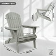 thumbnail image 6 of uhomepro Outdoor Adirondack Chairs Set of 2, Folding Fire Pit Chair, Weather Resistant Patio Lawn Chair for Outside Deck Garden Backyard Balcony, Gray B, 6 of 7