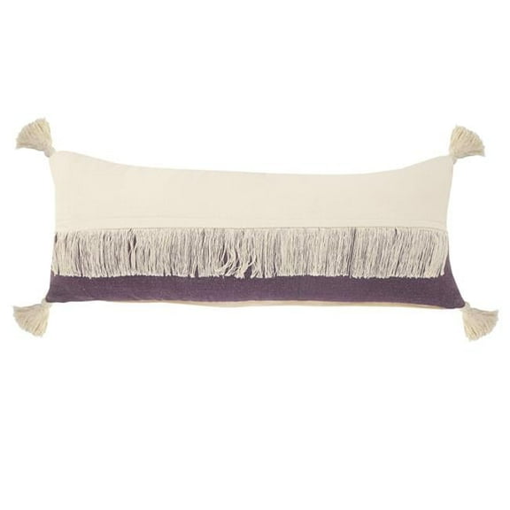 14 x 14 x 36 in. Purple Zippered 100 Percent Cotton Throw Pillow - Set of 2