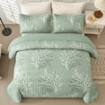 thumbnail image 6 of Goodidea Queen Size Quilt Set Botanical,3Pcs Green Boho Bedding Set Soft Coverlet Adult(90"x96"), 6 of 8