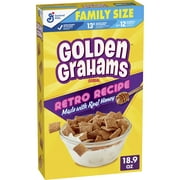 Golden Grahams Breakfast Cereal, Graham Cracker Taste, Whole Grain, Family Size, 18.9 oz