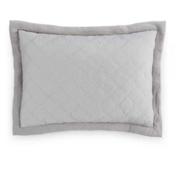 Hotel Collection Voile Quilted Cotton Linen Geo Pillow Sham STANDARD